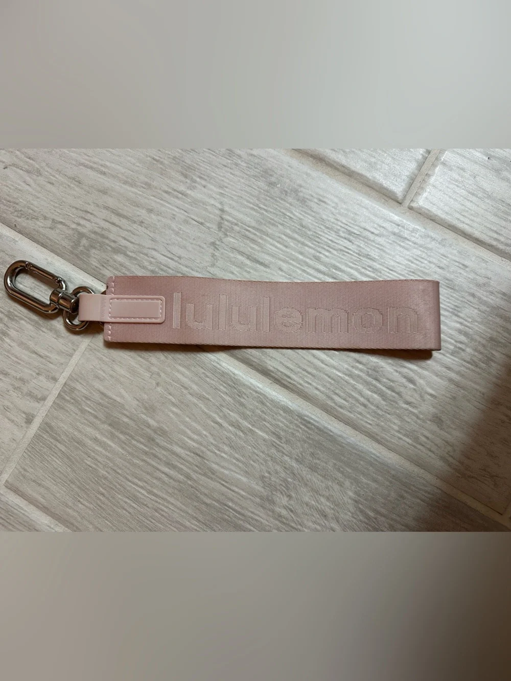 lululemon athletica Blush Pink Leather Key Fob Strap